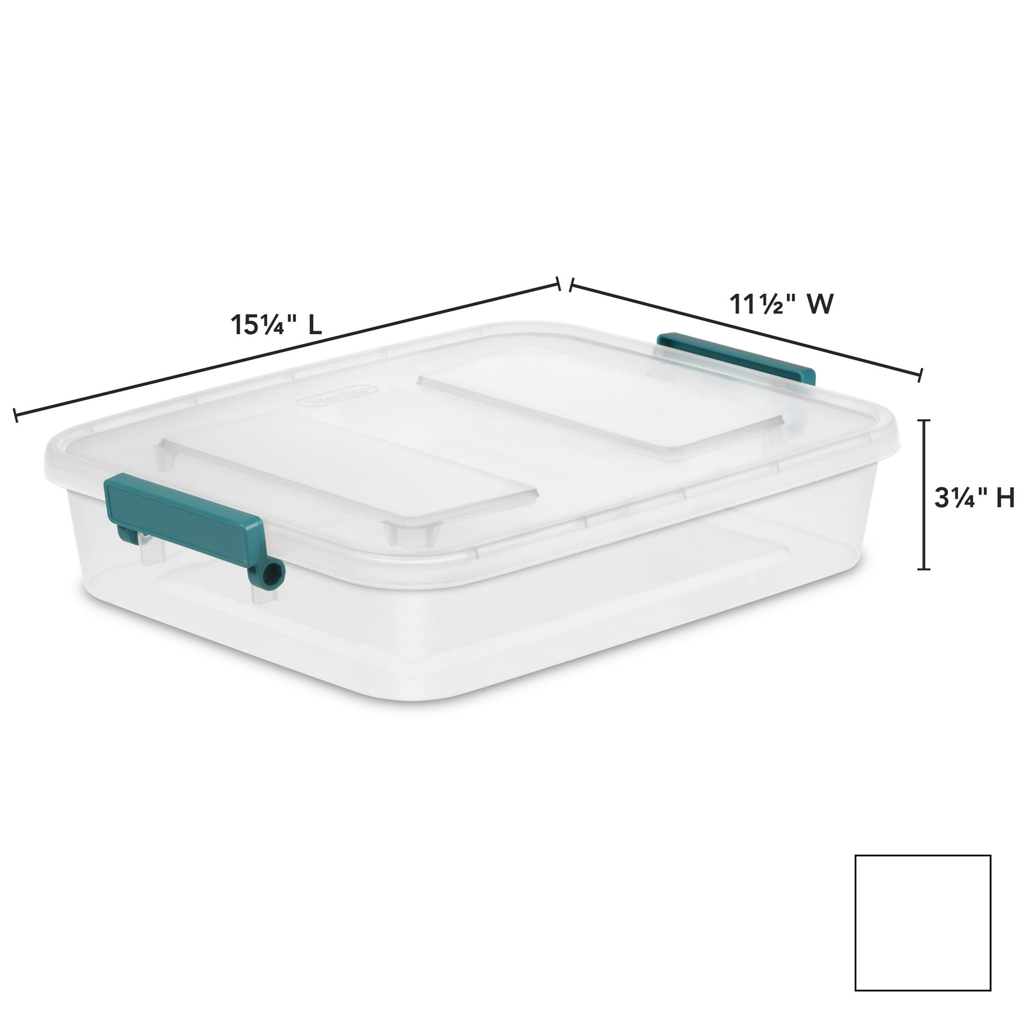 6 PACK Latch Storage Bin Modular Sterilite Container Box 6.2 Quart Clear Lid NEW